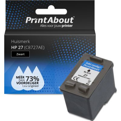 PrintAbout Huismerk HP 27 (C8727AE) Inktcartridge Zwart
