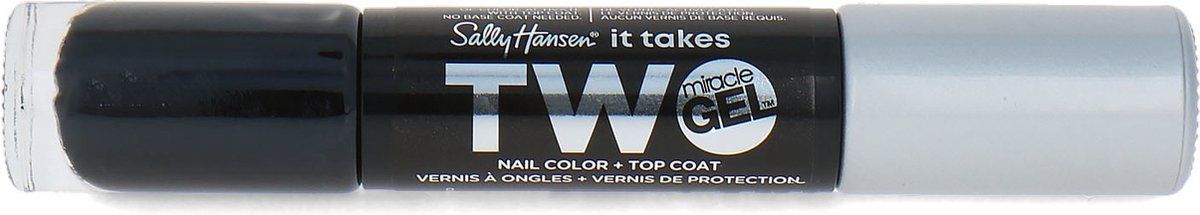 Sally Hansen It Takes Two Gel Nail Color + Top Coat - 990 Onyx-pected