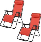 Sunnydays "LE PLAYA" set van 2 relaxstoelen koraal