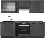 Vicco Fame-Line Complete keukeneenheid – 235 cm, WB Antraciet Donkergrijs
