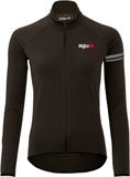 AGU Essential - Fietsshirt - Thermische jersey - Lange mouw - Dames - Zwart - XXl - Met rits - Fleece kraag - Reflecterende details - 3 zakken