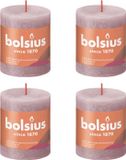 Bolsius Stompkaarsen Shine 4 st rustiek 80x68 mm ash rose