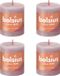 Bolsius Stompkaarsen Shine 4 st rustiek 80x68 mm ash rose