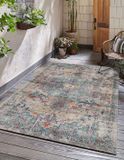 the carpet Palma – Indoor & Outdoor Vloerkleed, Weerbestendig & Onderhoudsvriendelijk – Orientaals Motief – Blauw & Beige – 160 x 230 cm