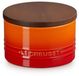 Le Creuset Signature Pot de stockage avec couvercle en bois 0,47 litre orange-rouge