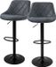 ML-Design Set de 2 tabourets de bar revêtement en similicuir anthracite avec dossier et repose-pieds réglable en hauteur 62-82 cm