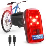 FISCHER Basic Stop Fietsachterlicht, led-fietslicht met remlichtfunctie met accu, USB-C lading en 11 uur lichtduur, goedkeuring StVZO
