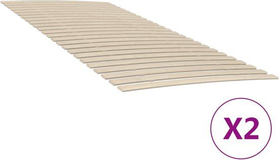 vidaXL Lattenbodem met 48 latten, 2 stuks, 90 x 200 cm