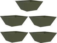 vidaXL Plantenbak 5 stuks Olijfgroen 35 x 35 x 15 cm Koudgewalst staal