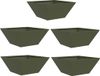 vidaXL Plantenbak 5 stuks Olijfgroen 35 x 35 x 15 cm Koudgewalst staal