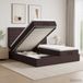 vidaXL Ottoman Bed with Mattress and Headboard, 2-piece, Dark Brown, Fabric