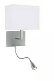 Searchlight HOTEL Slaapkamer Wandlamp met Leeslamp Zilver