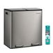 SONGMICS Pedaalemmer, 2 x 30 Liter, Roestvrij Staal | Prullenbak voor Afvalscheiding, met Binnenemmers en Softclose, 59,1 x 36,5 x 62,7 cm, Zilver, PARY Collectie LTB160EZ01