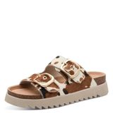 Tamaris damesslippers 1-27519-46-102 dames schoenen leer plateau dierenprint bont 36