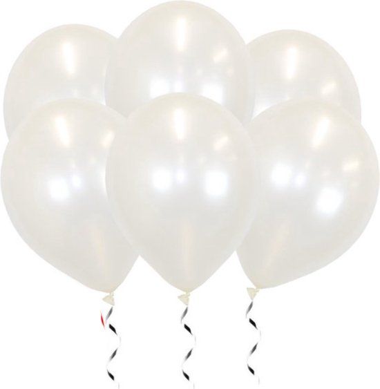 Witte Ballonnen Metallic - 25 stuks - Feestversiering - Verjaardag / Bruiloft