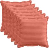 vidaXL - Taie d'oreiller - 6 pièces - Bois - Rouge-Orange - 30 x 30 cm - Velours côtelé