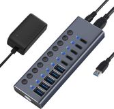 Merkloos 10-in-1 USB-C Hub - 5x USB-C + 5x USB-A - 10 Gbit/s - 96W - Met Schakelaars