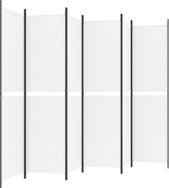 vidaXL Kamerscherm met 6 panelen 300x200 cm stof wit