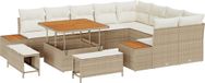vidaXL Tuinbank Beige Poly Rattan