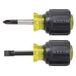 Klein Tools 85071 Stubby sleuf- en kruiskopschroevendraaier set met 5/16-inch kasttips en #2 Phillips-tip, 2-delig