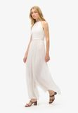 Superdry Geborduurde jumpsuit Dames Off White UK16-EU44 Mouwloos Viscose/Modal Slim Fit Lente/Zomer 2023