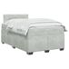 vidaXL Lit boxspring avec matelas Gris clair 120 x 190 cm Velours