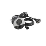 LEGRAND, Incara Disq 80, USB A+C oplaadstopcontact, kabeluitgang voor netwerkkabel, tafelstopcontact, inbouwstopcontact, meervoudige oplader, 15 watt, 2 m kabel, 2P+E-stekker, kleur: zwart/metaal.