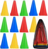 Merkloos / Sans marque Redfits 12 Verkeerskegels, Pionnen, Veiligheidskegels, Pylonen (4 Kleuren, 23cm)