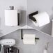 Merkloos BillyBath Toiletpapierhouder, wc-rolhouder zonder boren, zelfklevend, roestvrij staal, wc-rolhouder voor badkamer, keuken (zwart)