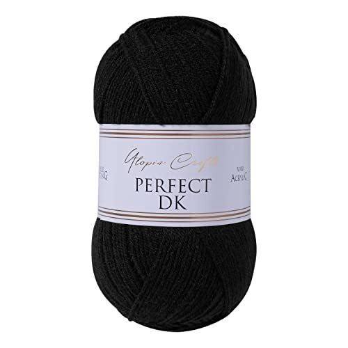 Utopia Crafts DK dubbel breigaren, 100g (zwart)