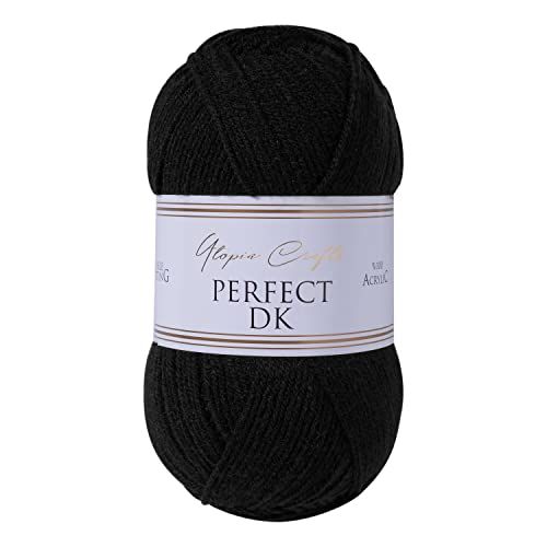 Utopia Crafts DK dubbel breigaren, 100g - Zwart - 5060967569441