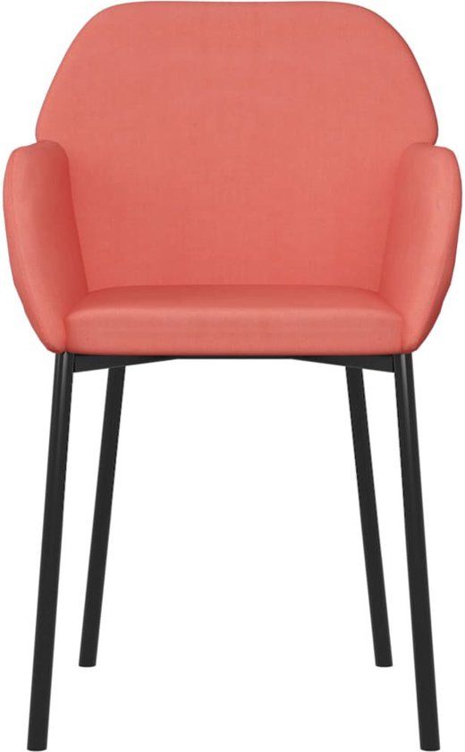 vidaXL Eetkamerstoelen 2 stuks fluweel roze