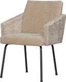 WOOOD Mount Eetkamerstoel met armleuning - 3D Chenille - Zand