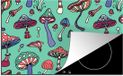 Merkloos KitchenYeah® Inductie beschermer 77x51 cm - Vintage Paddenstoelen