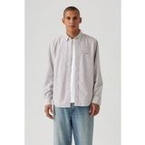 Levi's Authentic Button Down Waylon Stripe Heren Casual Hemd Grijs Maat S