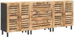 vidaXL Opbergkasten 3 st 180 x 33 x 75 cm Massief mangohout Naturel