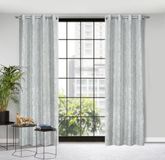 Eurofirany Linnen Optic gordijn LIREN met oogjes - 1st. - Eco Boho natuurlijk venstergordijn woonkamer slaapkamer 140x250cm zilver