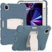 Vind met ondersteuning voor Samsung Tab A7 Lite 8.7 2021 T220/T225, duurzaam, hybrid, schokbestendig, resistent, drie lagen, siliconen beschermhoes voor kindertablet (Aciano Blue)