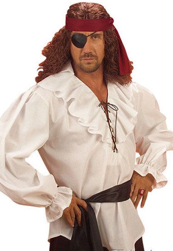Generik Witte piraten blouse voor mannen - Verkleedkleding