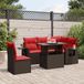 Maison Exclusive - Salon de jardin 6 pièces avec coussins, marron, polyrotin