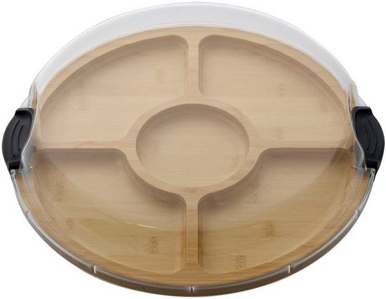 Cosy&Trendy Build-A-Board Serveerplank met Deksel/Aperoschaal - 5 vakken - Ø36xH8cm