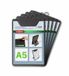 SIGEL KB111 Set van 5 menuhouders met klem, voor maximaal 20 vellen A5 (80 g/m²), plank met klem, klembord, blokhouder, antraciet
