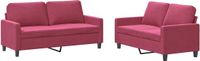 vidaXL 2-delige Loungeset met kussens fluweel wijnrood