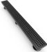 Sans marque Vidange de douche linéaire - Canal de douche au sol - Évacuation rapide de l'eau - Grille à motif carré - 61 cm de longueur - Noir mat