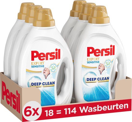 Persil Sensitive Gel - Vloeibaar Wasmiddel - 6 x 18 Wasbeurten