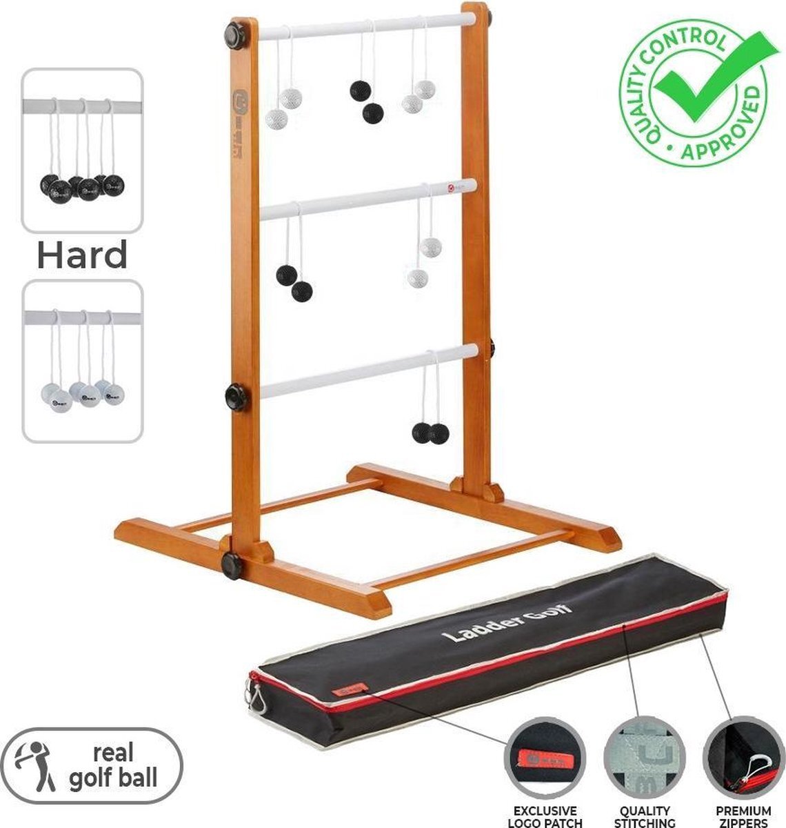 New Laddergolf spel - Golf ballen - Wit Zwart - Luxe Compleet en Luxe