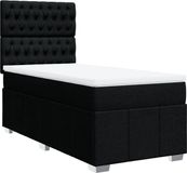 vidaXL Boxspringbed met matras, stof, zwart, 90x200 cm
