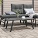 Maison Exclusive - Table basse de jardin, noir, 90x45x35 cm, acier thermolaqué