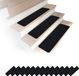 Merkloos / Sans marque Relaxdays Trapmatten - 65x20 cm - 16 stuks - zwart