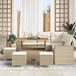 vidaXL Banc de jardin avec coussins 9 pièces beige polyrotin